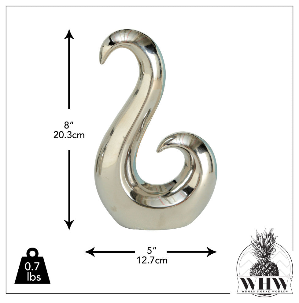 Eternity Curl Sculpture in Silver Titanium
