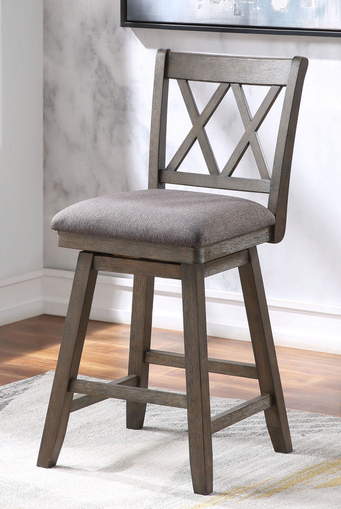 Brookline Walnut High Back Wood Bar Stool, 37.5 in.