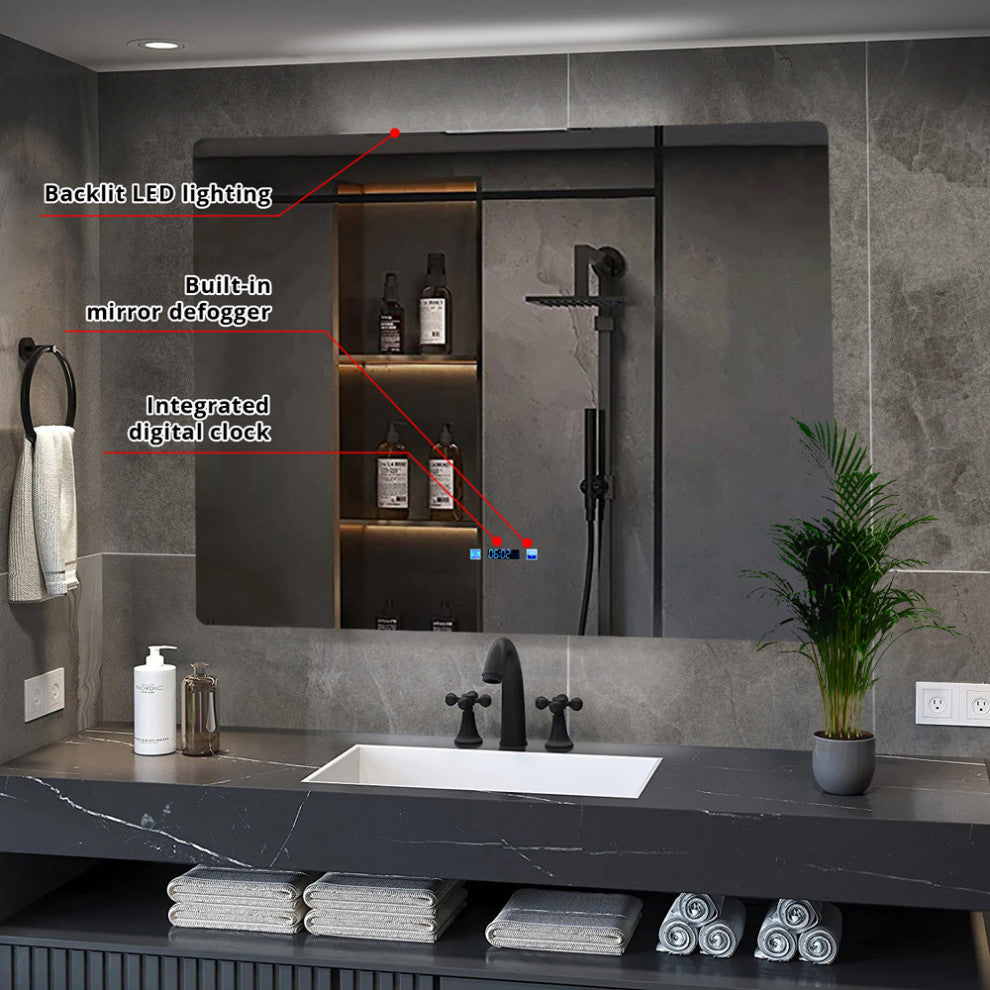 Lugano LED Mirror, Defogger, 42 Inch