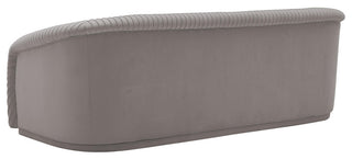 Yara Pleated Grey Velvet Sofa