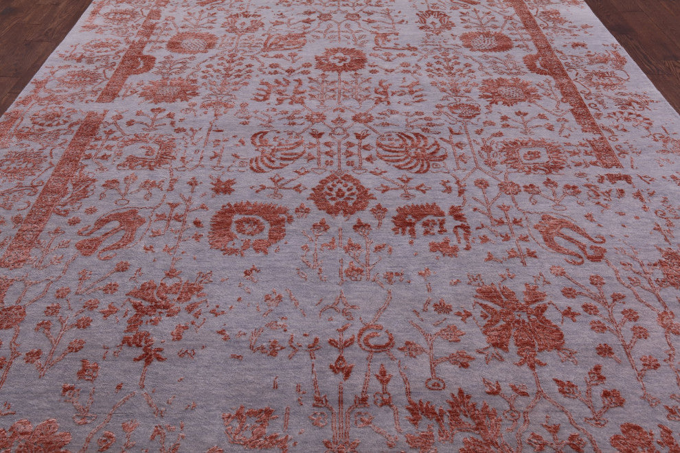 Wool and Silk Persian Handmade Rug 9' 0" X 12' 0" Q6277