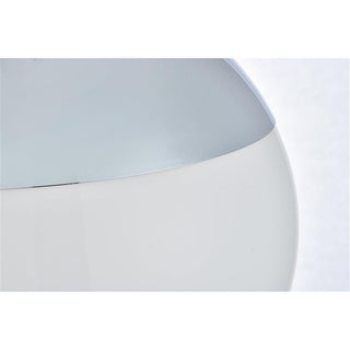 Living District Eclipse 1-Light Metal & Glass Pendant in Frosted White/Chrome