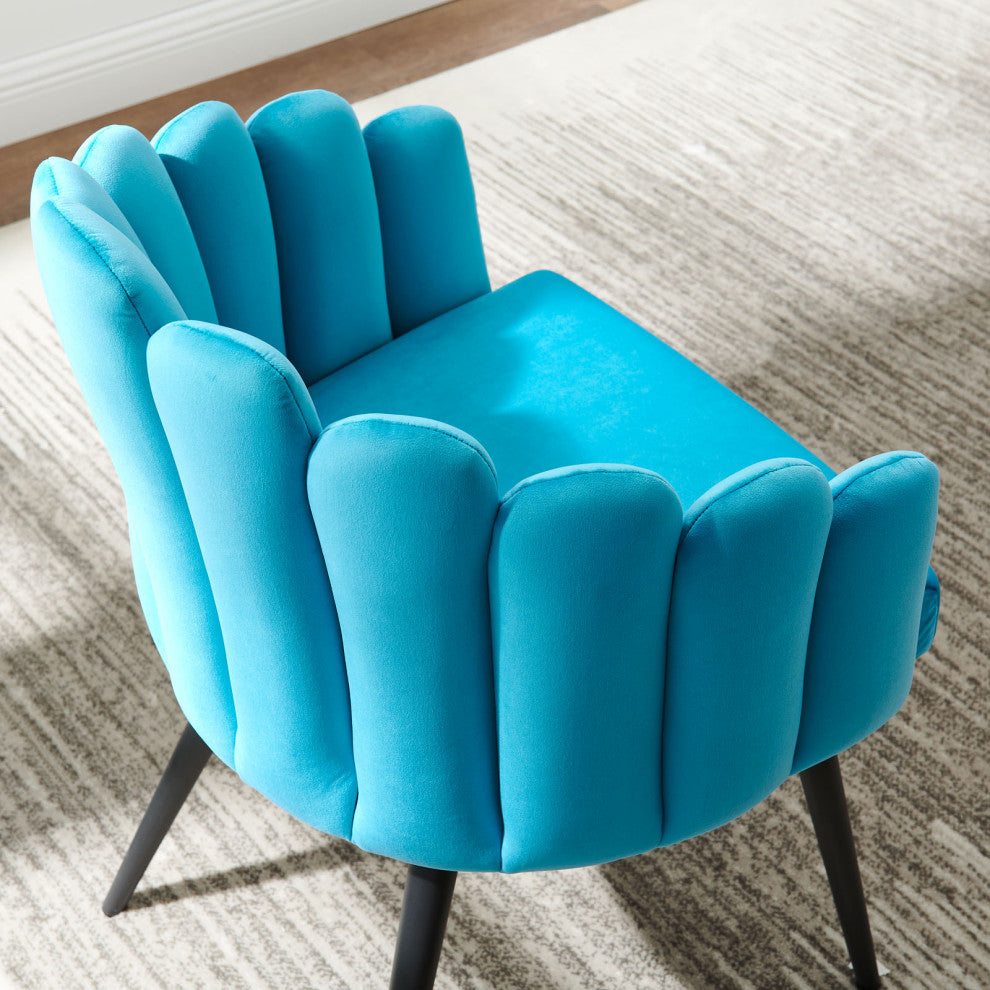 Vanguard Performance Velvet Dining Chair Set of 2, Black Blue