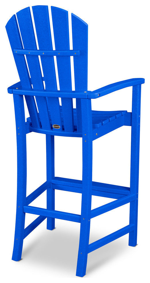 Polywood Palm Coast Bar Chair, Pacific Blue