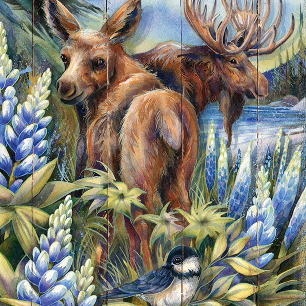 Easily AeMoosed, Lupine Wooden Wall Art, Large 24x18