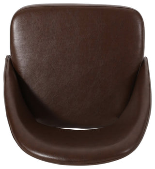 Odum Abbeville Contemporary Open Back Dining Chairs (Set of 2), Dark Brown + Gun Metal