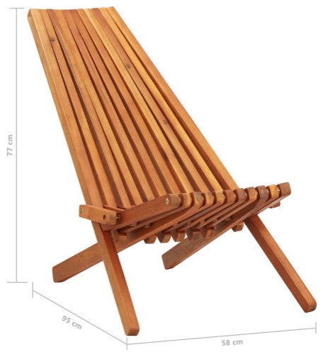 Vidaxl Folding Outdoor Lounge Chair Solid Acacia Wood