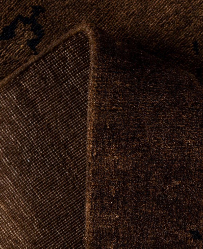 Overdyed One-of-a-Kind Hand-Knotted Area Rug Brown, 3' 1" x 5' 2"