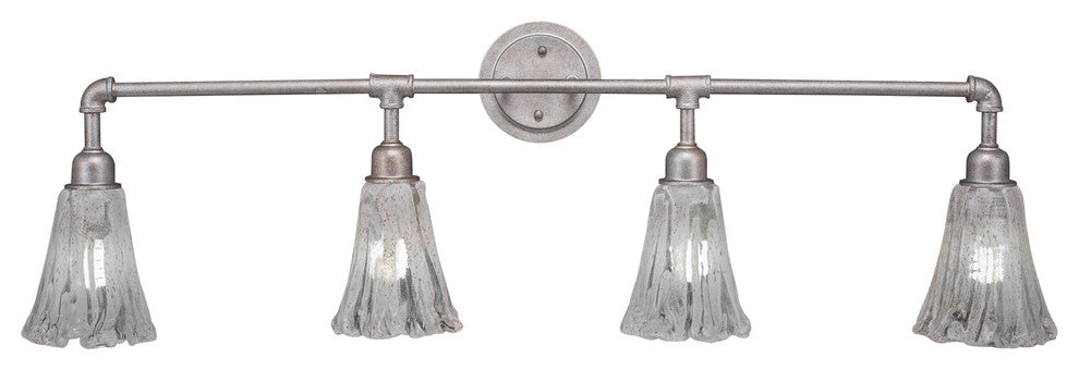 Vintage 4 Light Bath Bar, 5.5" Italian Ice Glass