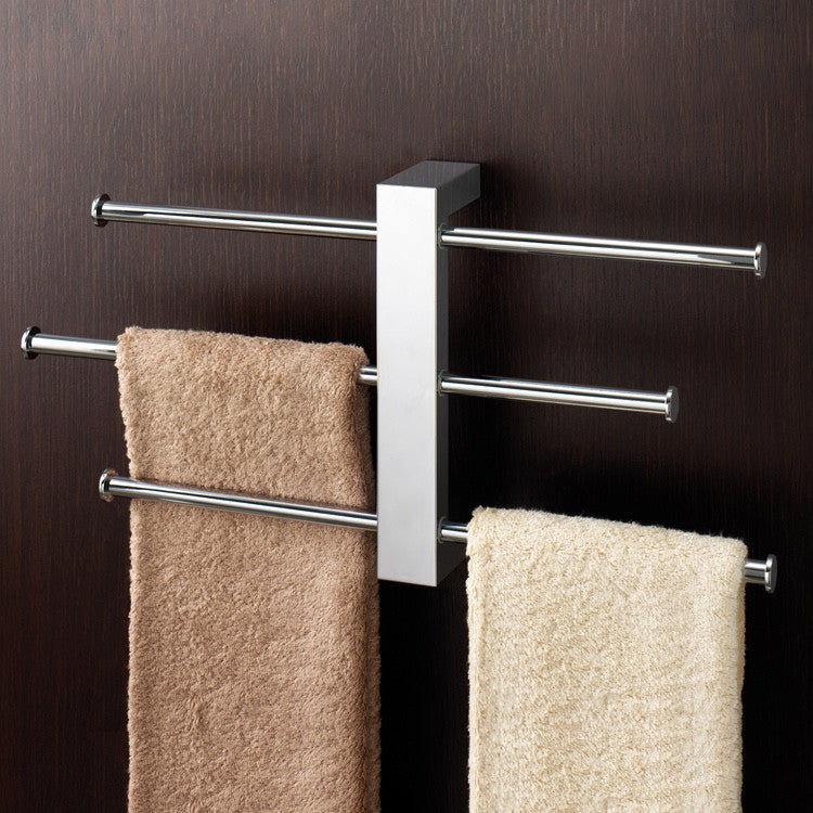 Sliding Rails Towel Rack, Polished Chrome