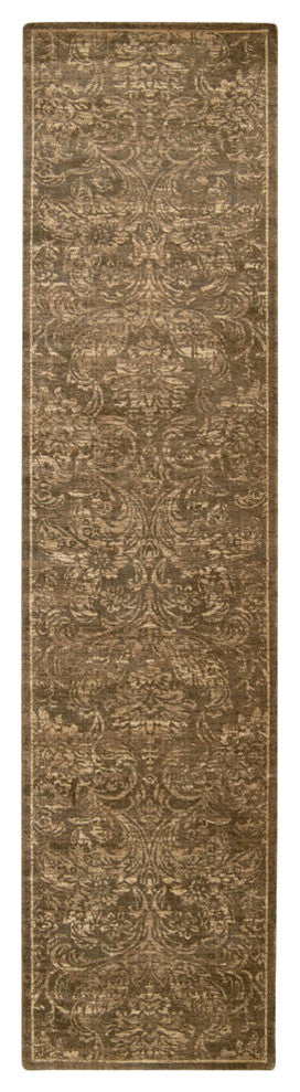Nourison Silken Allure Area Rug, Chocolate, 2'5"x10'