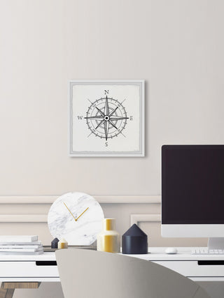 "Navigation Compass" Framed Painting Print, 12x12