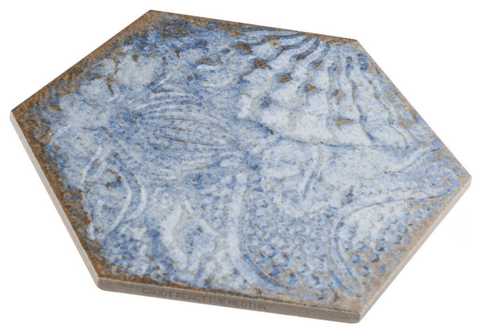 Gaudi React Hex Marina Porcelain Floor and Wall Tile