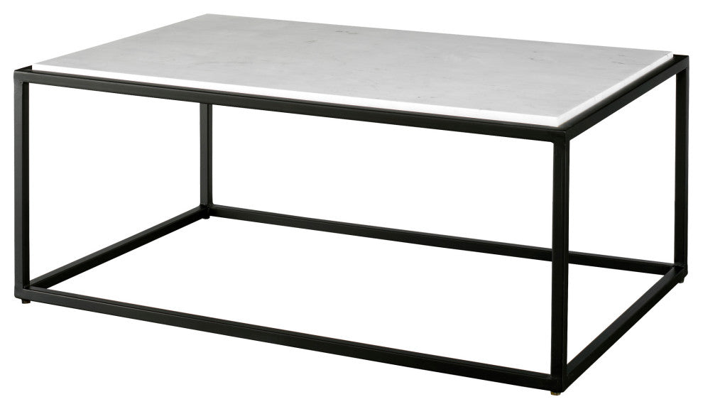 Uttermost Vola Modern White Marble Coffee Table