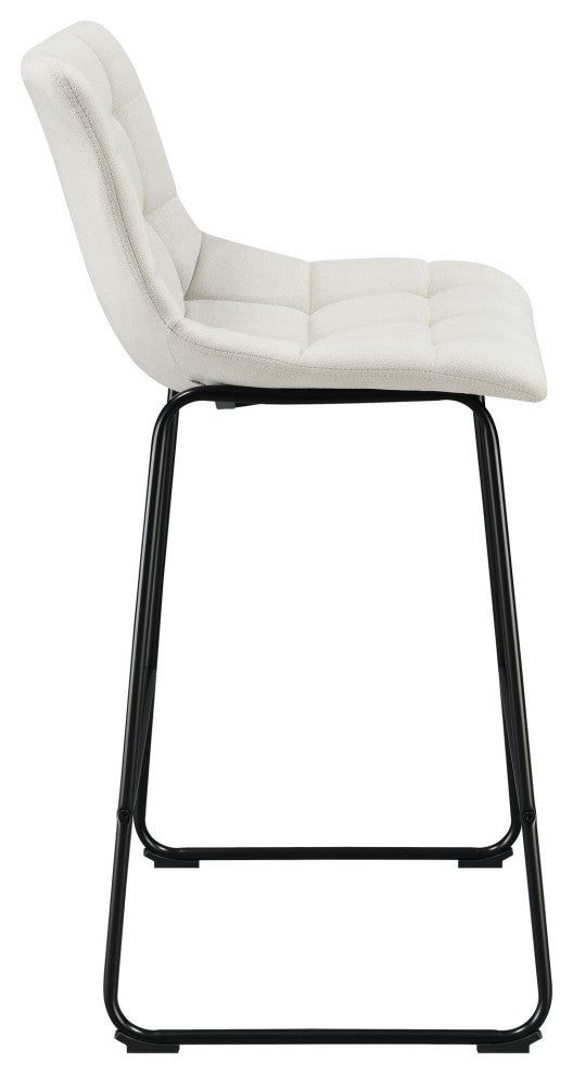 Seth, QSD6099 5B 30" Linen White Bar Stool, Set of 2