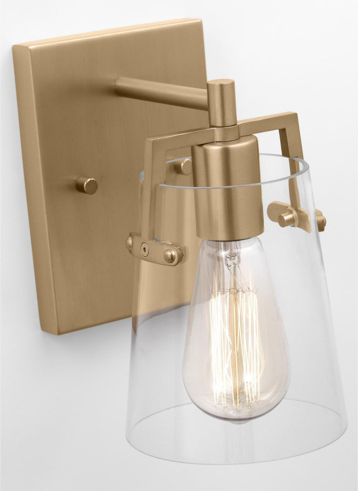 Crofton Small Sconce, Satin Brass