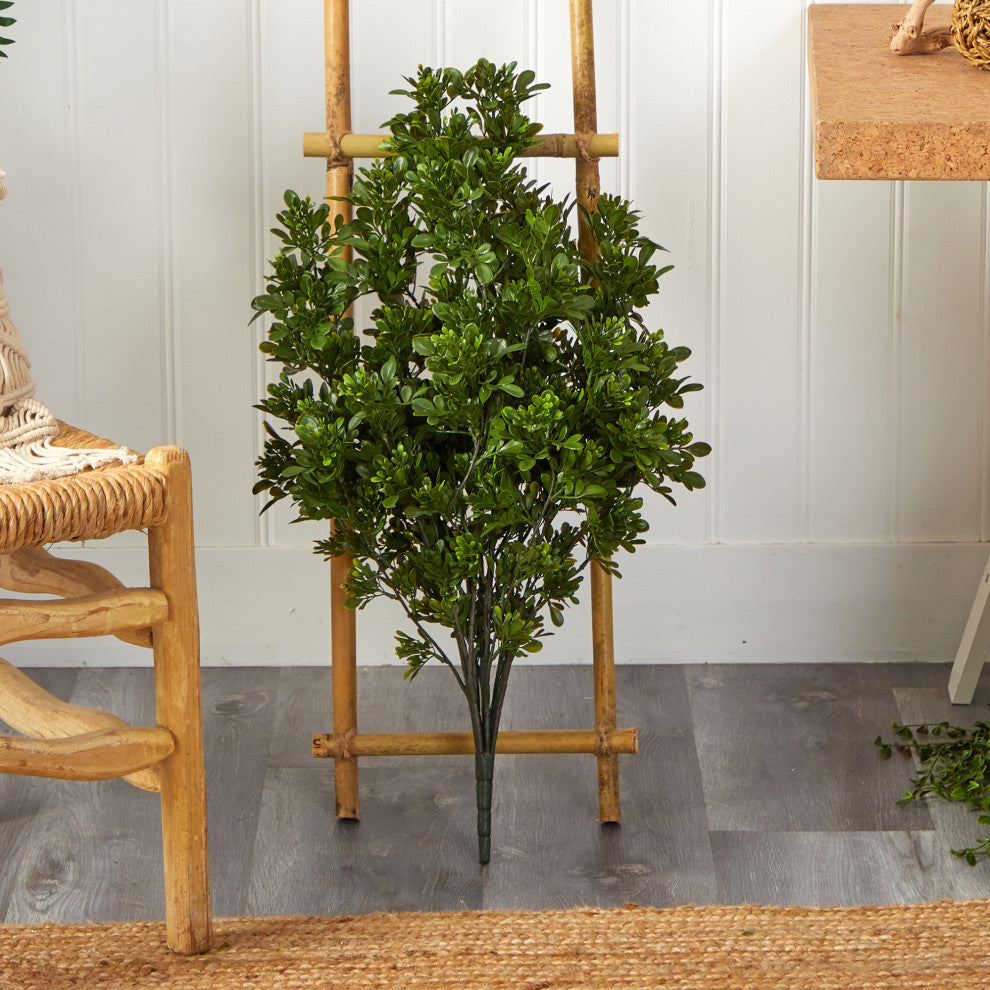 2.5' Tea Leaf Artificial Plant UV Resistant, Indoor/Outdoor