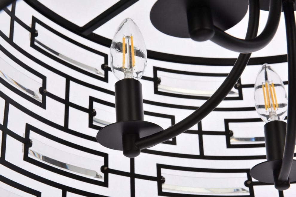 Elegant Lighting Kennedy 5-Light Pendant Black