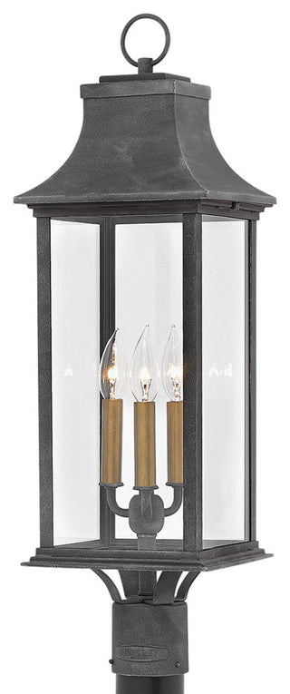 Hinkley Adair Large Post Top Or Pier Mount Lantern, Aged Zinc