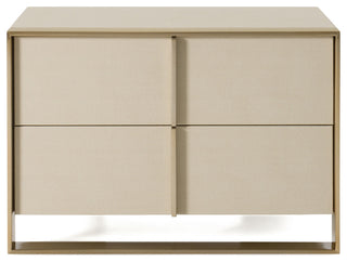 Cartier Beige Velvet + Brushed Brass 4-Piece Bedroom Set, California King