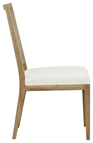 Norton Oak With Rattan Upholstered Dining Chair,, Set of 2, Natural Cane/White