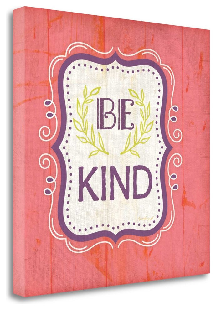 "Be Kind - Pink" By Jennifer Pugh, Giclee Print on Gallery Wrap Canvas