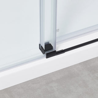 Bel Soft-Close Matte Black 60" Frameless Sliding Soft Close Shower Door