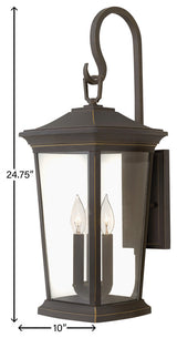 Hinkley Bromley Large Wall Mount Lantern, Oil Rubbed Bronze