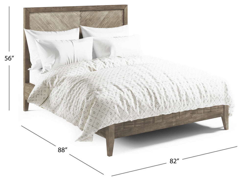 Silas Mid-Century Bed, Gray, King