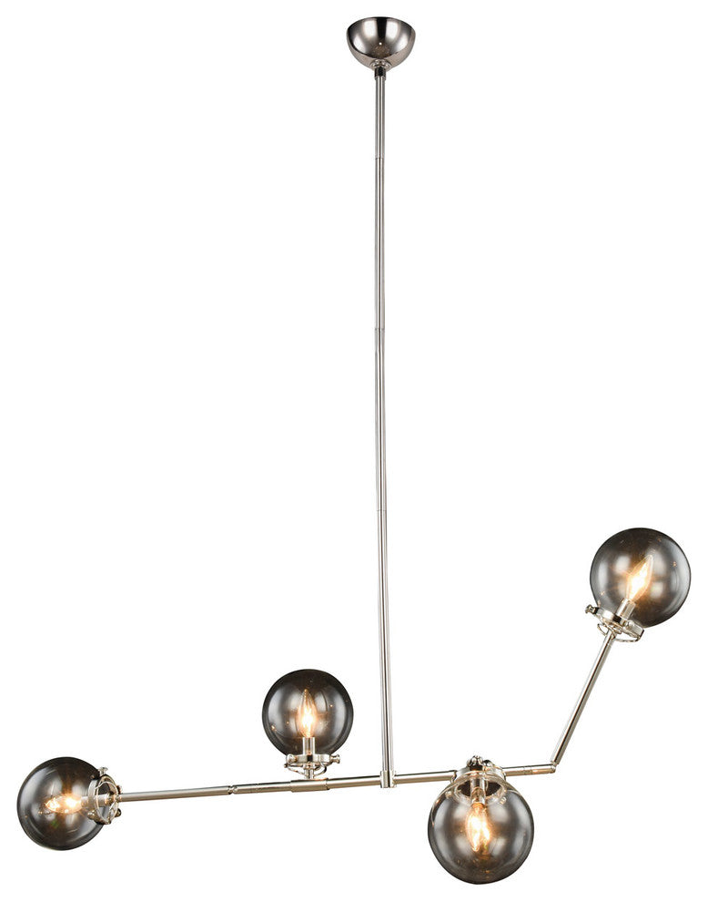Elegant Lighting Leda Collection Chandelier, Polished Nickel