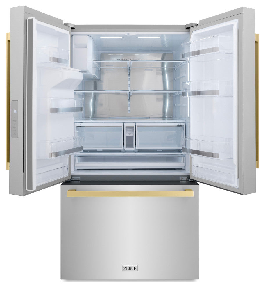 ZLINE 36" Standard Depth Refrigerator With Water, Stainless RSMZ-W-36-FCB