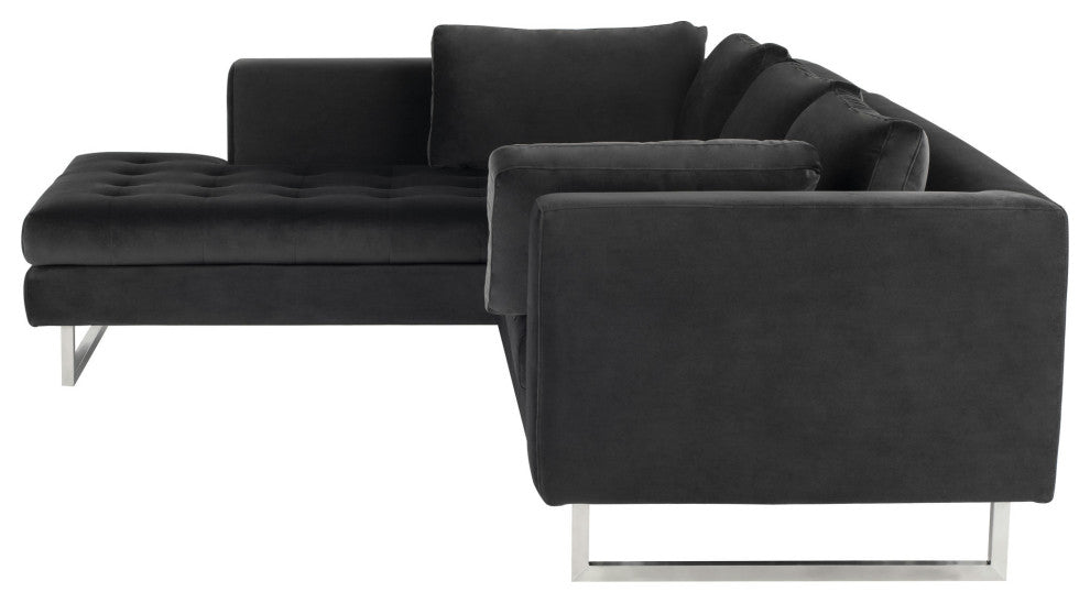 Janis Shadow Grey Fabric Sectional Sofa, HGSC378