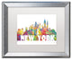 'New York New York Skyline Mclr 2' Framed Art, Silver Frame, White Matte, 20x16