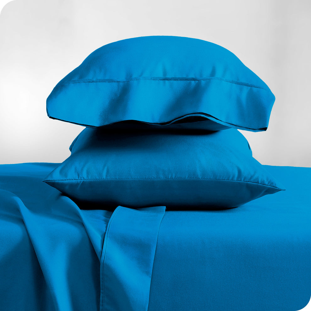 Bare Home Microfiber Pillowcases - Set of 2, Medium Blue, King