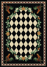 High Country Rooster Rug, Black, 3'x4', Scatter
