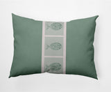 14x20" Fish Chips Nautical Decorative Indoor Pillow, Sage