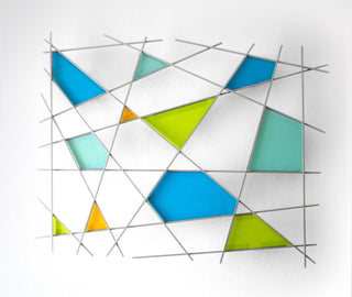 Modern Glass and Metal 3D Wall Sculpture "Triangulation"