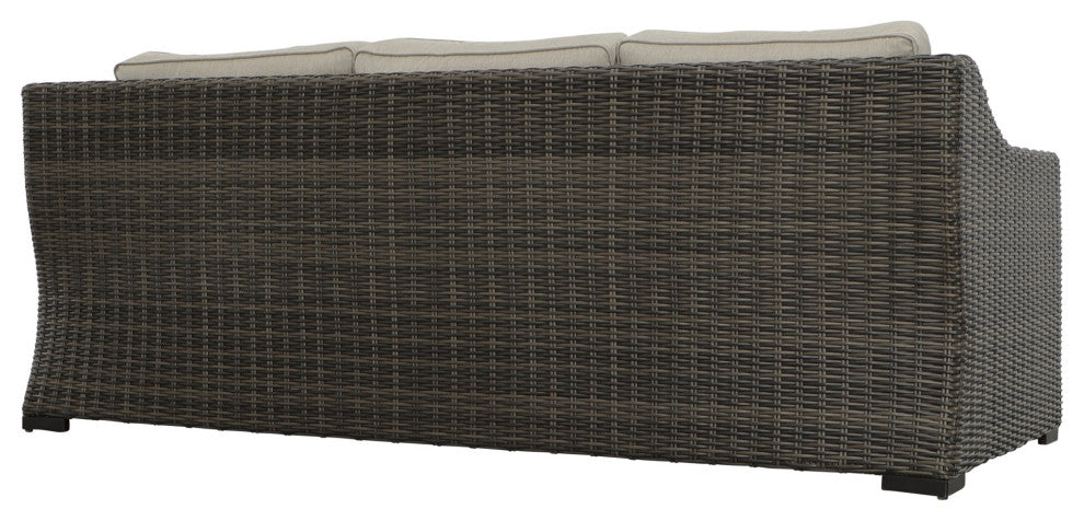 Jones Rattan Sofa With Half Round Wicker