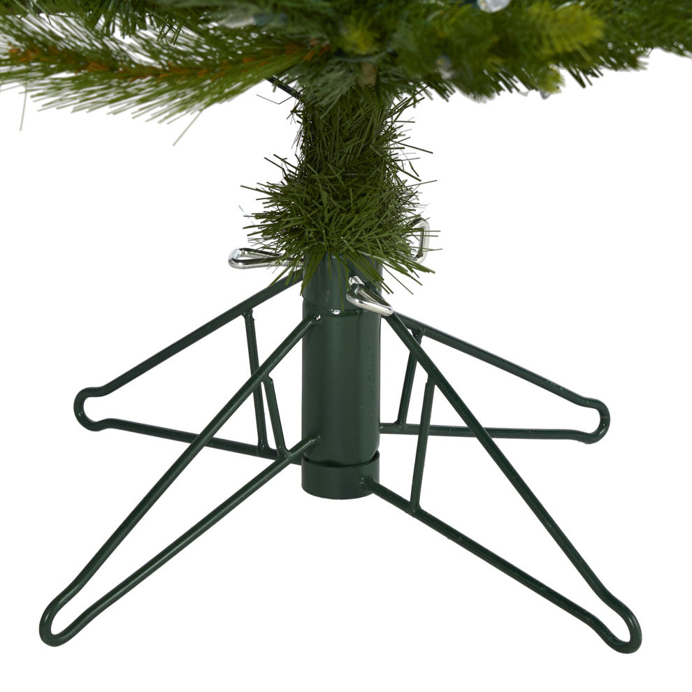 6' Hartford Fir Faux Xmas Tree W/Multifunction Lights  & Bendable Branches