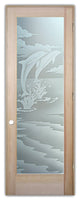 Interior Prehung Door or Interior Slab Door - Dolphins Leaping - Douglas Fir...