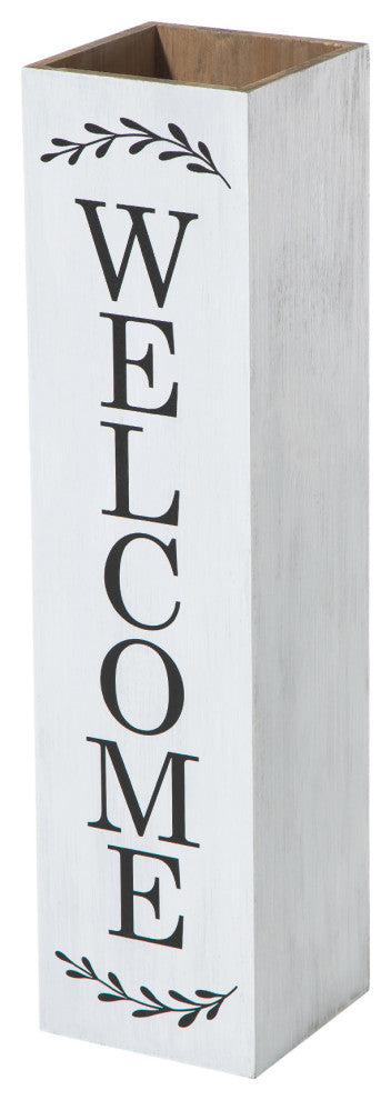 30"H Double Sided Solid White Boxed "Welcome Porch" Porch Sign