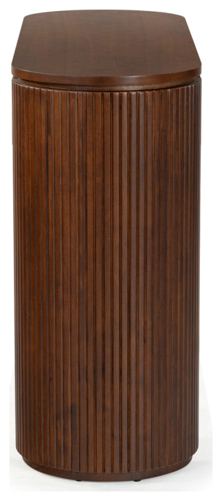 Safavieh Couture Rikki Fluted 1 Drawer Console, Walnut