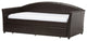 London Faux Leather Arched Back Sofa Twin Daybed With Trundle Bed, Brown