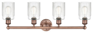 Hadley 4-Light 32" Bath Vanity Light, Antique Copper Finish, Clear Shade