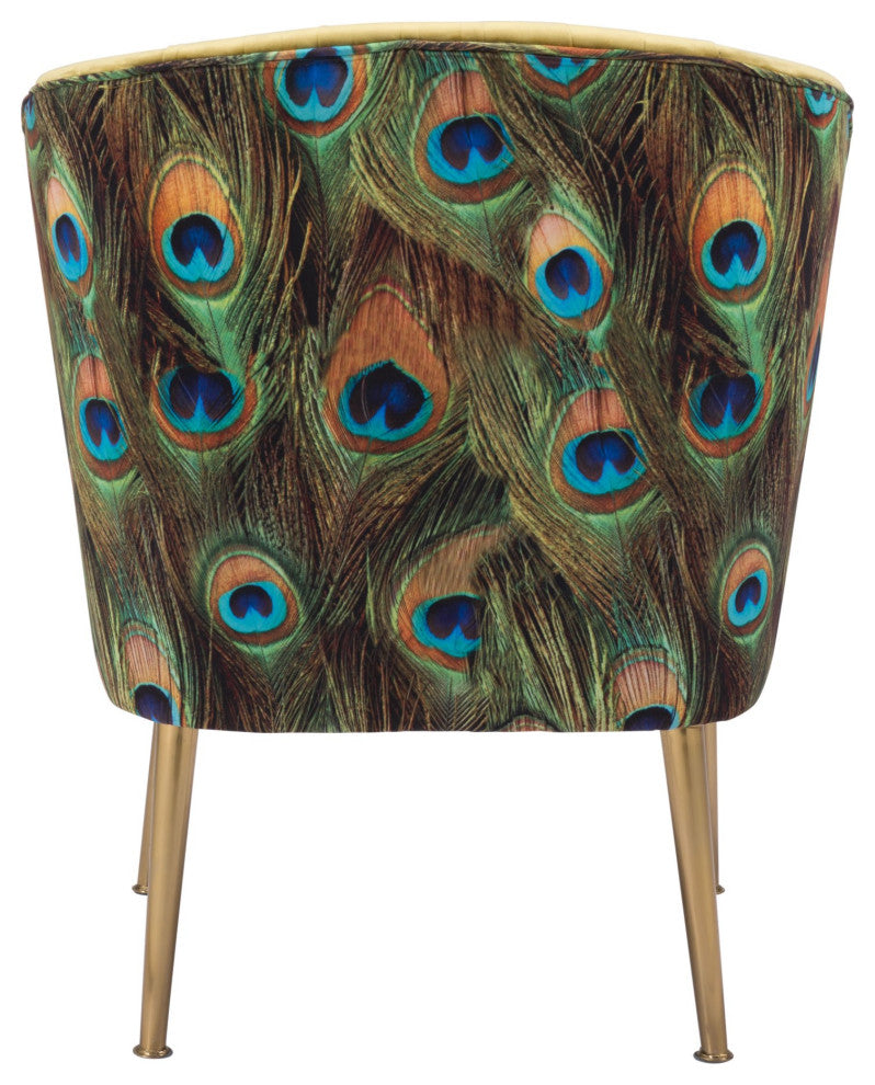 Accent Chair, Steel, Fabric, Green, Gold, Living Lounge Cafe Lobby Hospitality