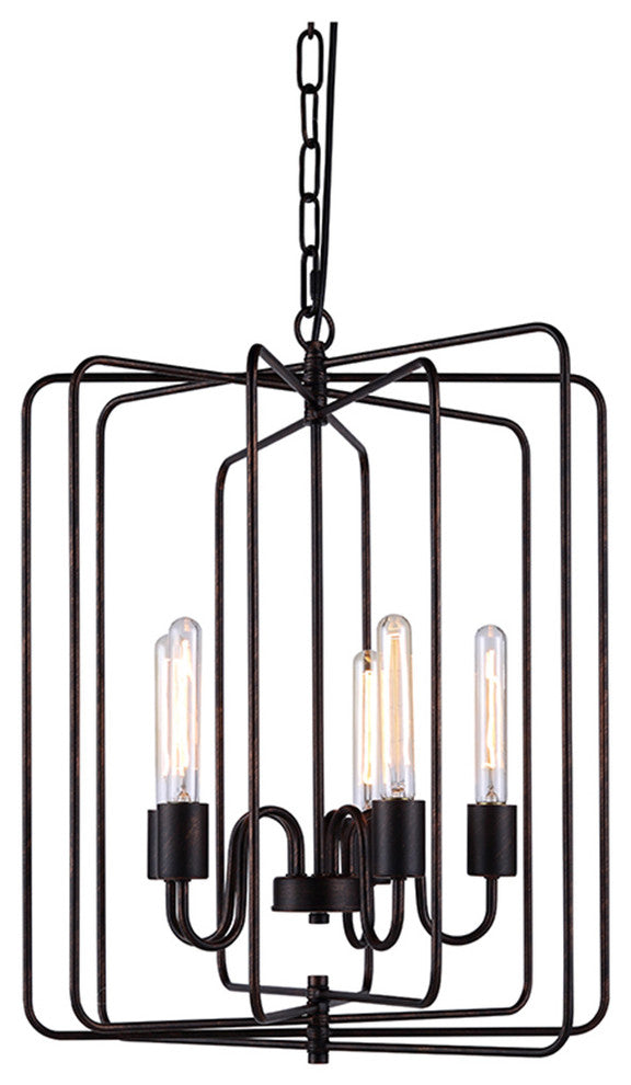Elegant Lighting Lewis Pendant Lamp, 20"x25", Dark Bronze Finish
