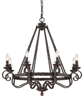 Noble 8-Light Chandelier, Rustic Black