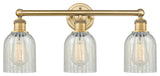 Caledonia 3-Light 23" Bath Vanity Light, Brushed Brass Finish, Mouchette Shade