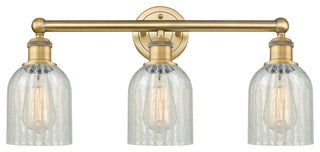 Caledonia 3-Light 23" Bath Vanity Light, Brushed Brass Finish, Mouchette Shade