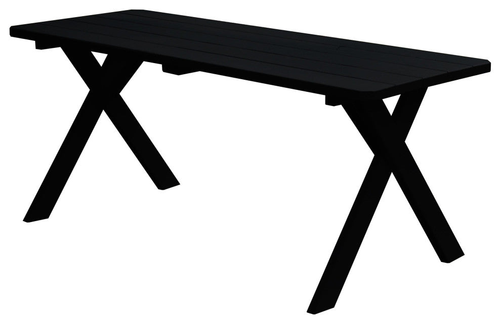 Pine 5' Cross-Leg Table, Black